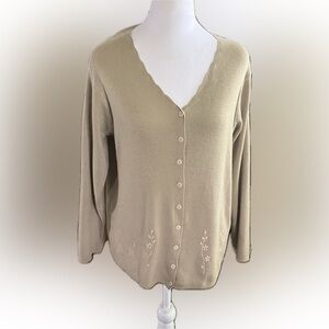 T.C Fashion Button Down Cardigan Top No Size Tag Size M/L 019